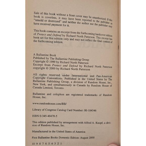 Dark Lady by Richard North Patterson Thriller Mystery Suspense - Picture 3 of 9